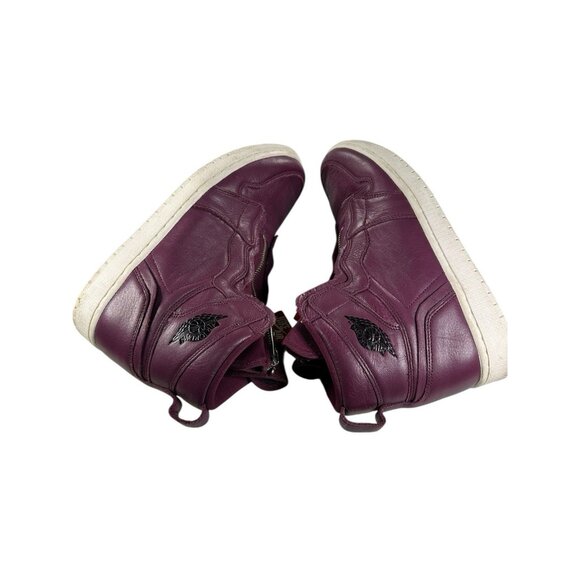 AIR JORDAN 1 RETRO HIGH ZIP SIZE 10 WOMEN BORDEAUX PURPLE AT0575-600 - Picture 3 of 8